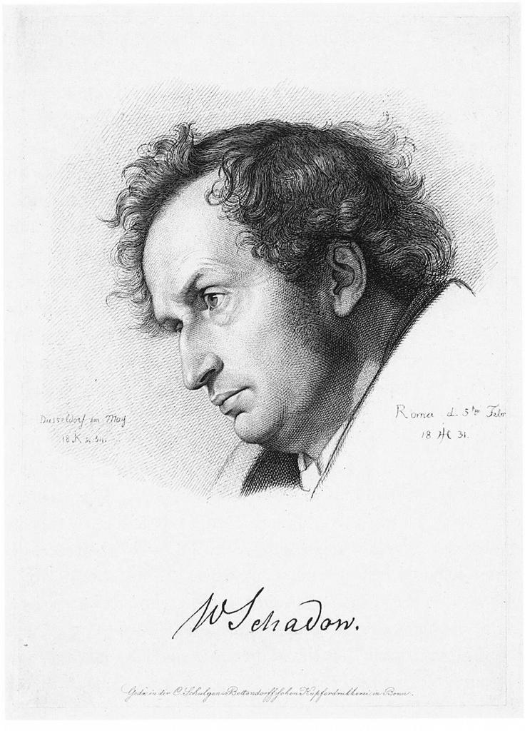 Joseph Keller, nach Julius Hbner d. . (Radierung 1831), Bildnis Wilhelm von Schadow, 1834, Museum Kunstpalast